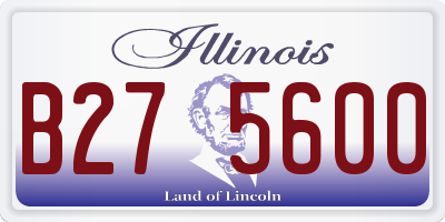 IL license plate B275600