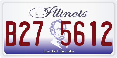 IL license plate B275612