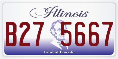 IL license plate B275667