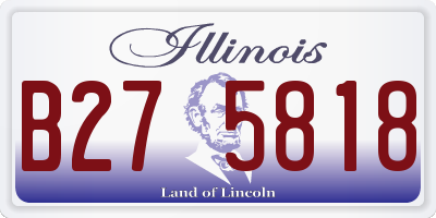 IL license plate B275818