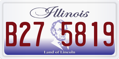 IL license plate B275819