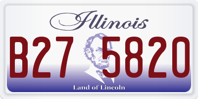 IL license plate B275820