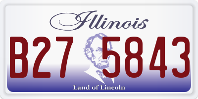 IL license plate B275843