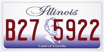 IL license plate B275922