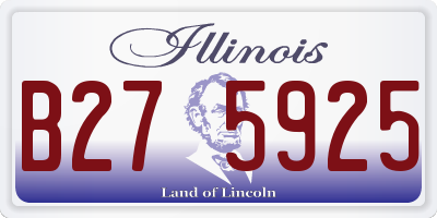 IL license plate B275925