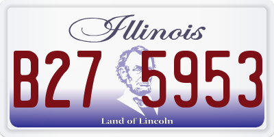 IL license plate B275953