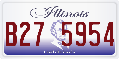 IL license plate B275954
