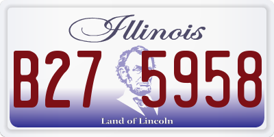 IL license plate B275958