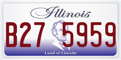 IL license plate B275959
