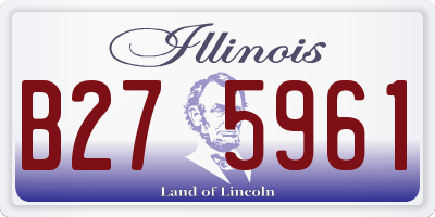 IL license plate B275961