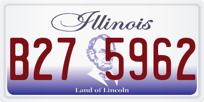 IL license plate B275962