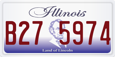 IL license plate B275974