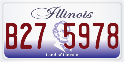 IL license plate B275978