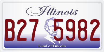 IL license plate B275982