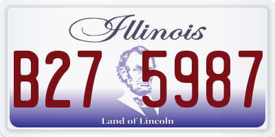 IL license plate B275987
