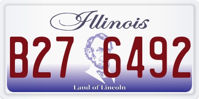 IL license plate B276492