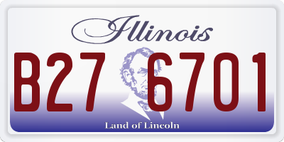 IL license plate B276701