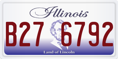 IL license plate B276792