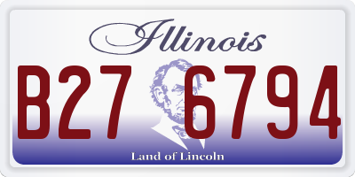 IL license plate B276794