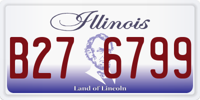 IL license plate B276799