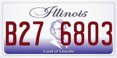 IL license plate B276803