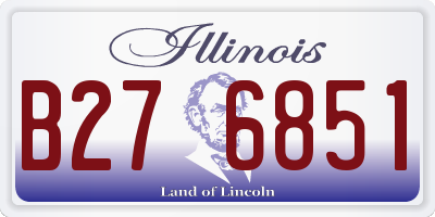 IL license plate B276851