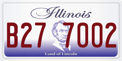 IL license plate B277002