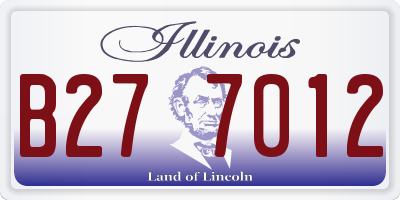 IL license plate B277012