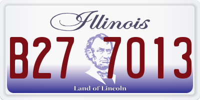 IL license plate B277013