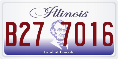 IL license plate B277016