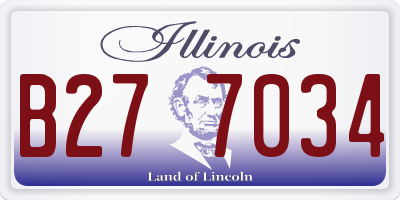 IL license plate B277034