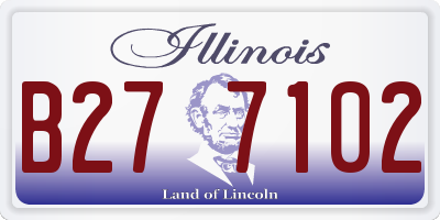IL license plate B277102