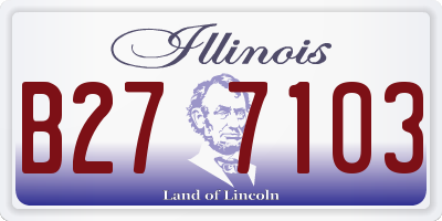 IL license plate B277103