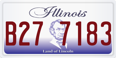 IL license plate B277183