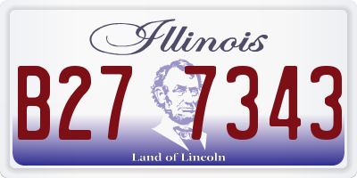 IL license plate B277343