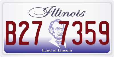 IL license plate B277359