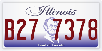 IL license plate B277378