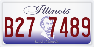IL license plate B277489