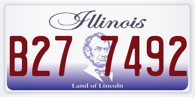 IL license plate B277492