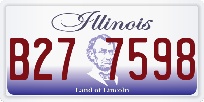 IL license plate B277598