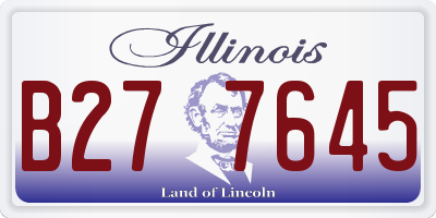 IL license plate B277645