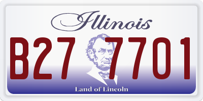 IL license plate B277701