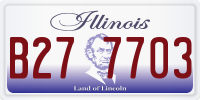 IL license plate B277703
