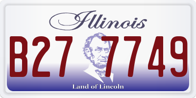 IL license plate B277749