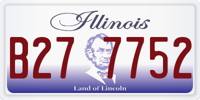 IL license plate B277752