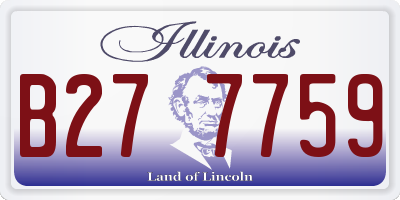 IL license plate B277759