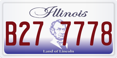 IL license plate B277778