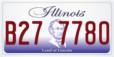 IL license plate B277780