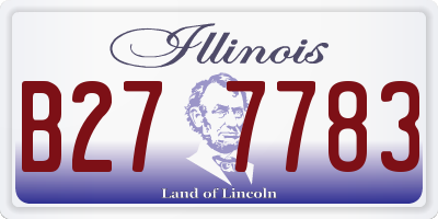 IL license plate B277783