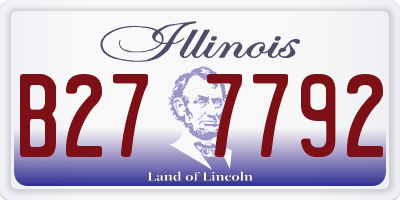 IL license plate B277792